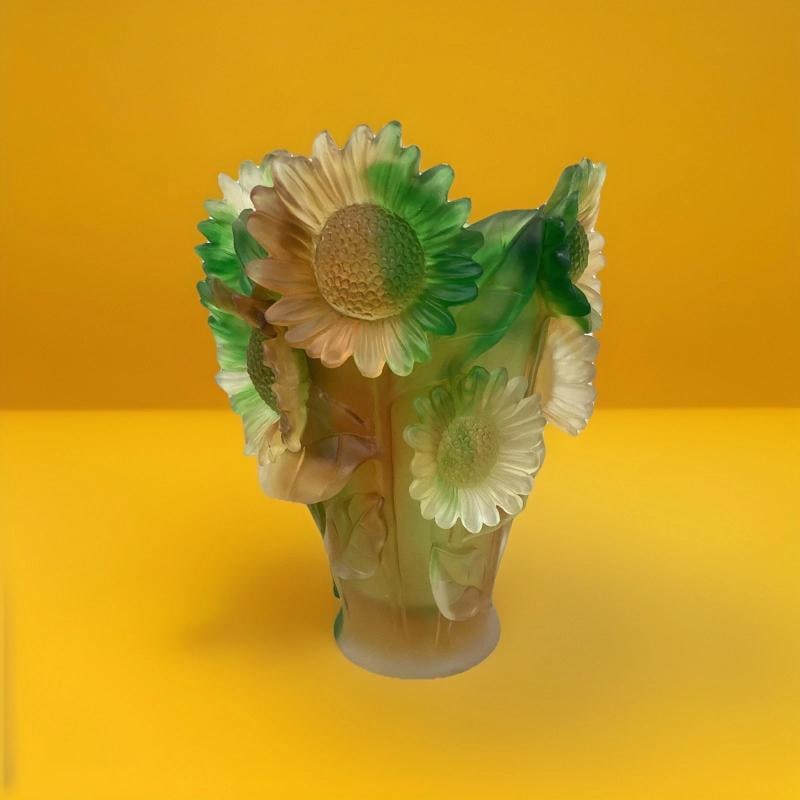 Xl H10Ã¢â‚¬Â Nancy Daum Style Multi Color Sunflower Vase Heavy  - 3