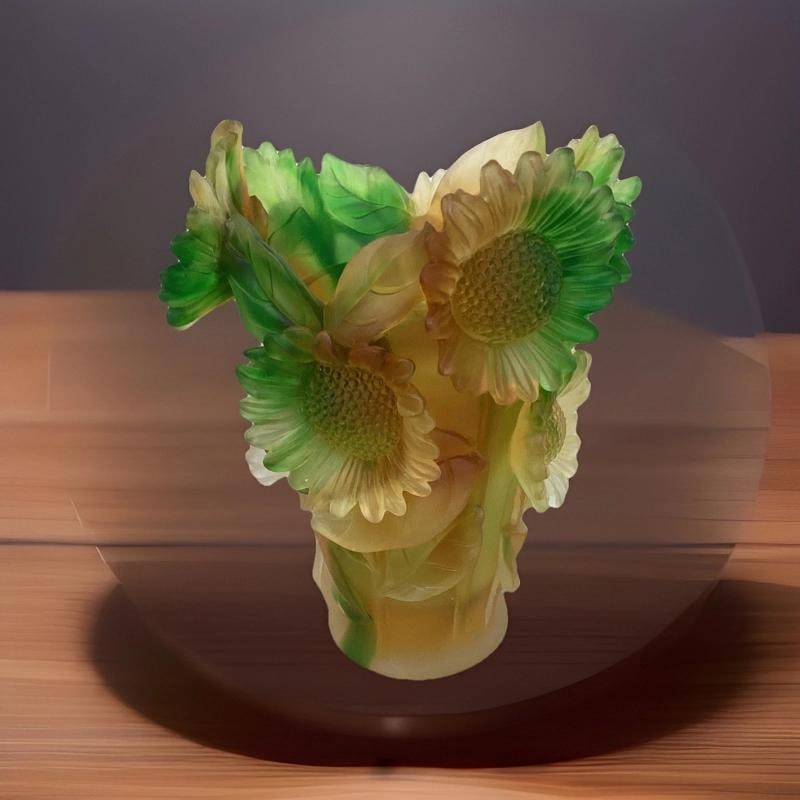Xl H10Ã¢â‚¬Â Nancy Daum Style Multi Color Sunflower Vase Heavy  - 4