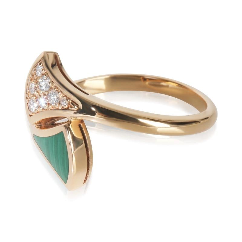 BVLGARI Rose Gold Malachite and Diamond Diva's Dream Ring - 2