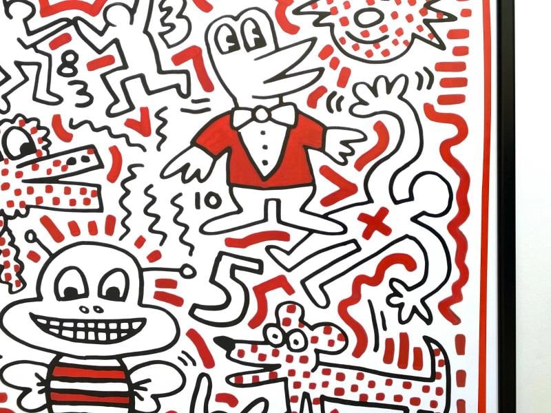 KEITH HARING ESTATE RARE 1999 LITHO PRINT FRAMED POP ART POSTER "UNTITLED" 1983 - 10