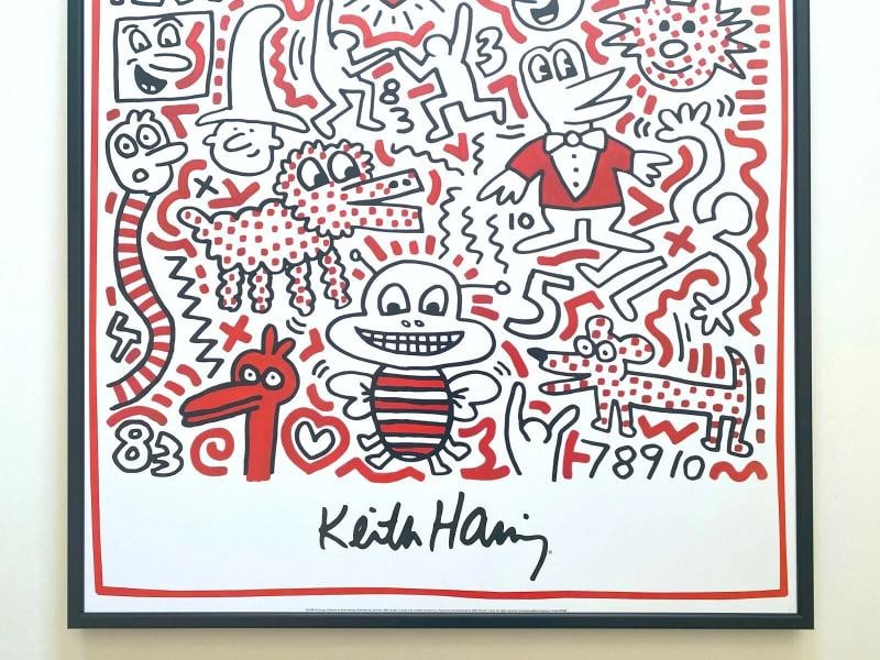 KEITH HARING ESTATE RARE 1999 LITHO PRINT FRAMED POP ART POSTER "UNTITLED" 1983 - 3