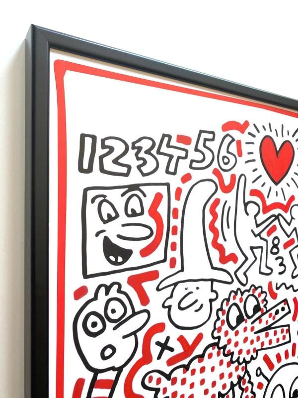 KEITH HARING ESTATE RARE 1999 LITHO PRINT FRAMED POP ART POSTER "UNTITLED" 1983 - 4