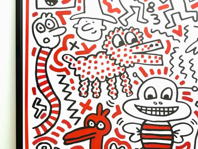 KEITH HARING ESTATE RARE 1999 LITHO PRINT FRAMED POP ART POSTER "UNTITLED" 1983 - 5