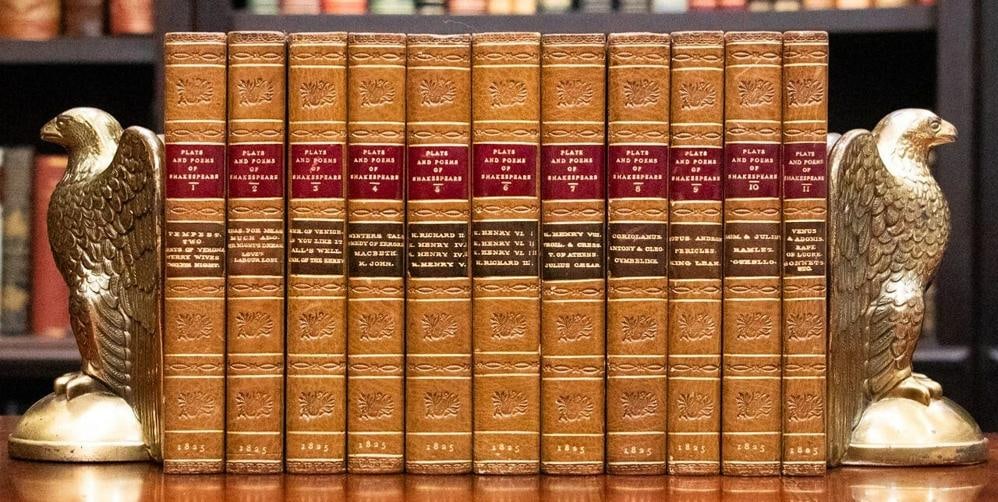1825 Plays and Poems of WILLIAM SHAKESPEARE in Eleven Volumes Fine Leather - 2