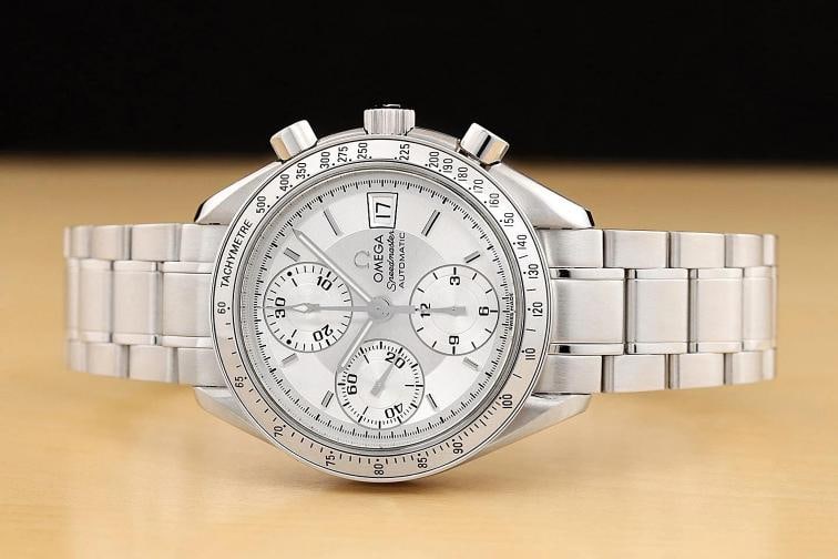 OMEGA MENS SPEEDMASTER DATE 39MM SILVER DIAL 3513.30 B&P STAINLESS STEEL WATCH - 3
