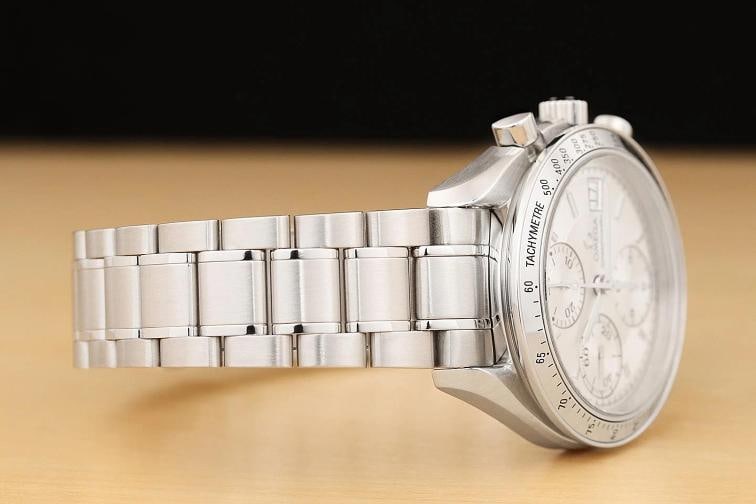 OMEGA MENS SPEEDMASTER DATE 39MM SILVER DIAL 3513.30 B&P STAINLESS STEEL WATCH - 8