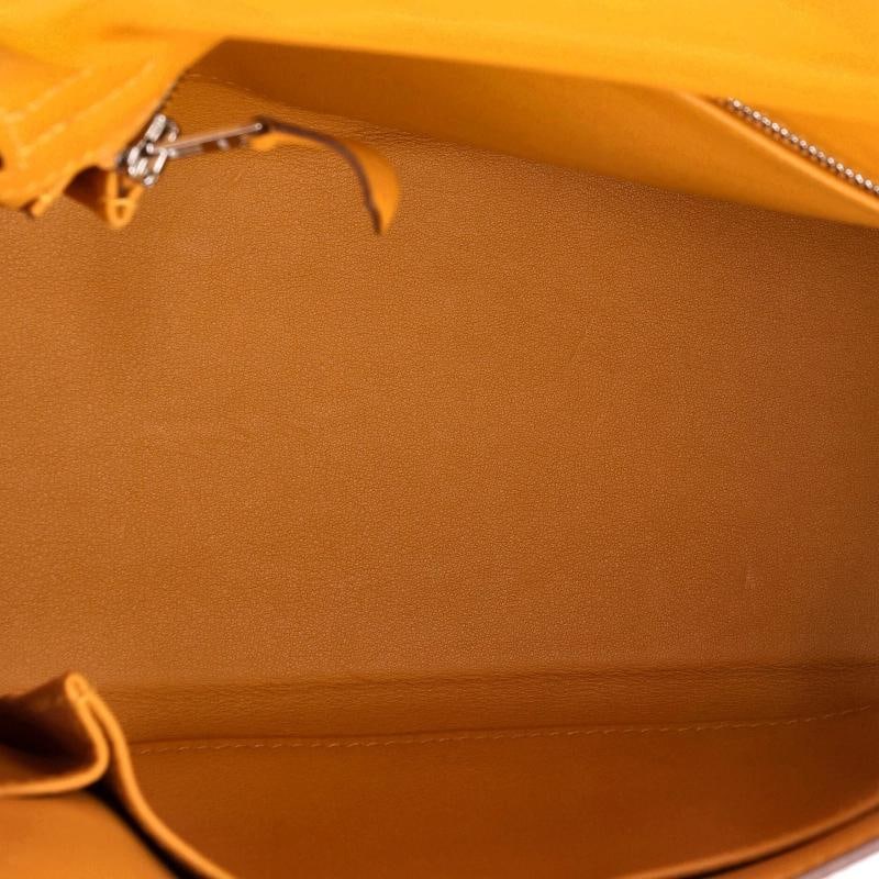 Hermes Kelly Handbag Orange Swift with Palladium Hardware 25 - 5