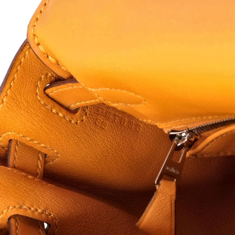 Hermes Kelly Handbag Orange Swift with Palladium Hardware 25 - 8