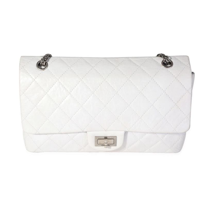 Chanel White Aged Calfskin Quilted 2.55 Reissue 227 Flap: Condition: Pre-owned - Good,Country of Origin: France,Dimensions: 12 x 7.5 x 3.75,Handbag Accessories: Dustbag;Care Booklet,Bag Width: 12 in,Bag Depth: 3.75 in,Bag Height: 7.5 in,Department: Unisex,St