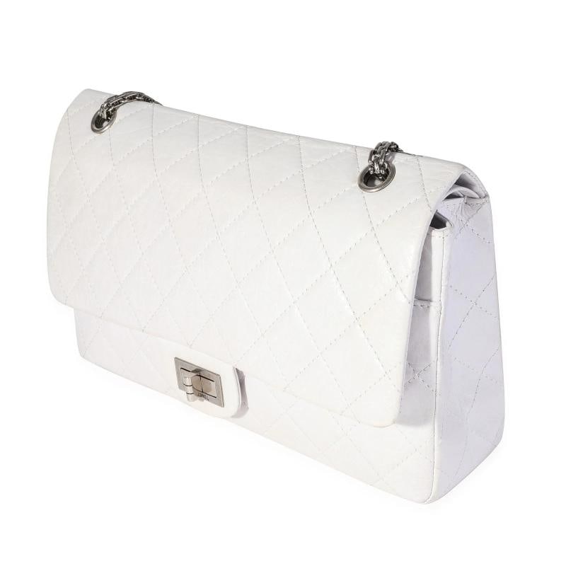 Chanel White Aged Calfskin Quilted 2.55 Reissue 227 Flap - 2