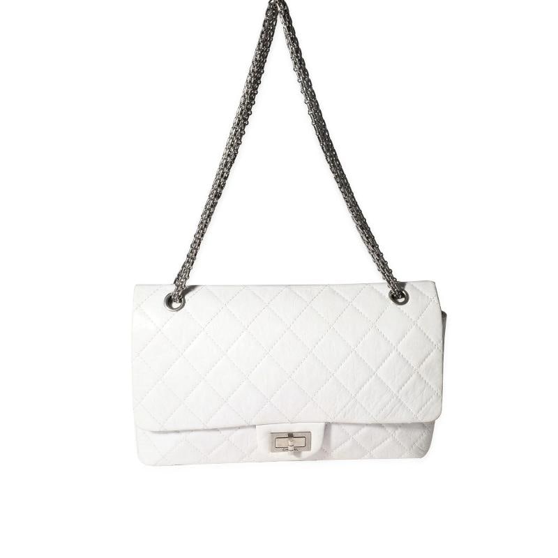 Chanel White Aged Calfskin Quilted 2.55 Reissue 227 Flap - 4