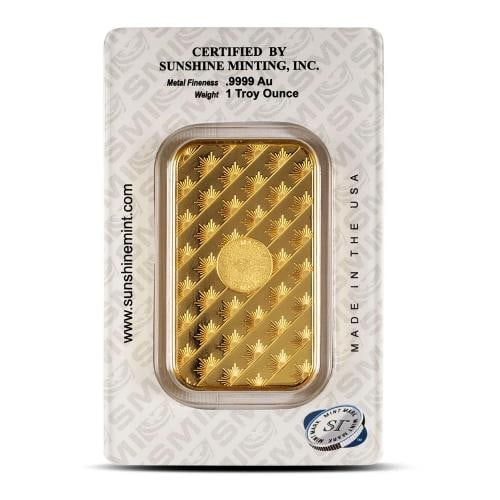1 oz Sunshine Gold Bar (New w/ Assay, MintMark SI) - 2