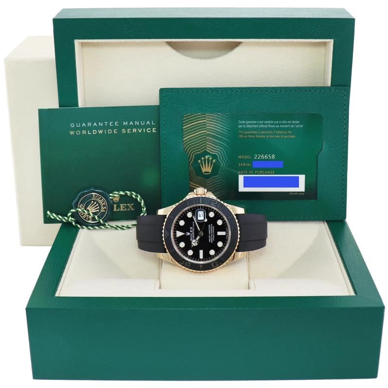 2022 NEW PAPERS Rolex Yacht-Master 226658 Yellow Gold 42mm Oysterflex Watch Box - 8