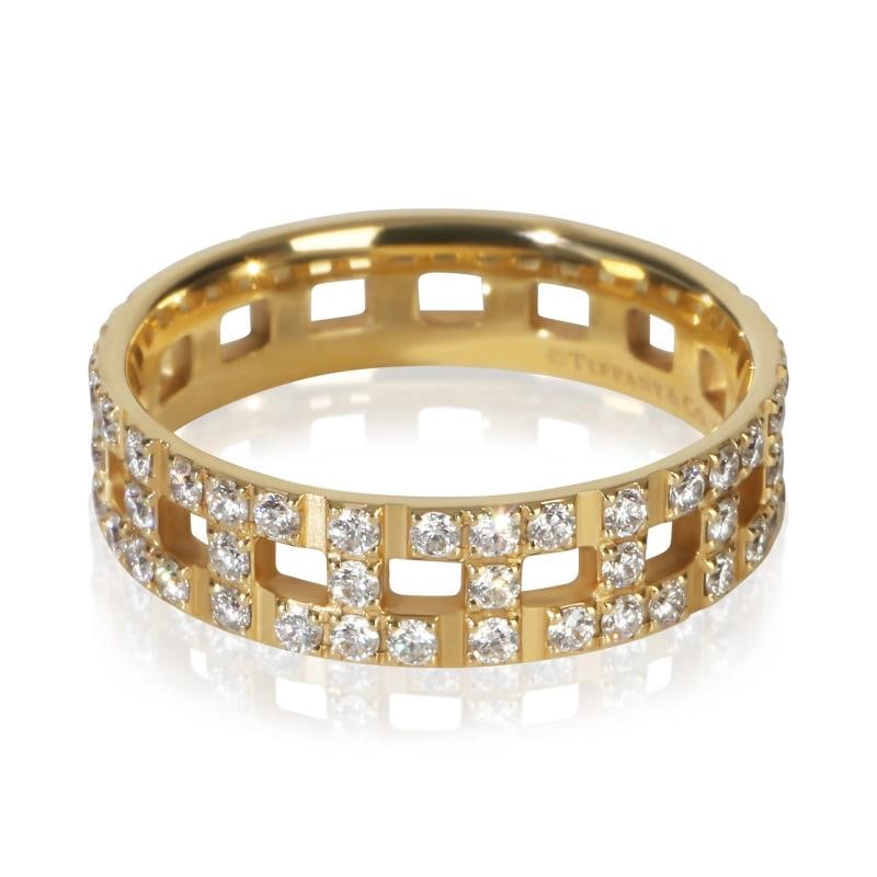 Tiffany & Co. Yellow Gold Diamond Tiffany T Wide Ring - 2
