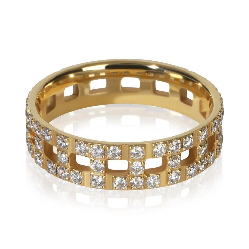 Tiffany & Co. Yellow Gold Diamond Tiffany T Wide Ring - 3