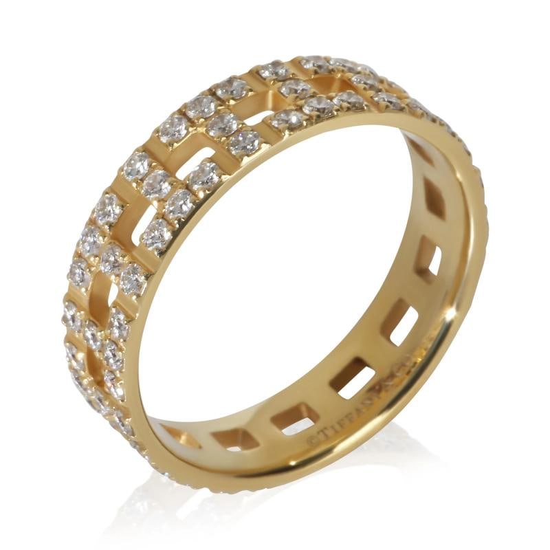 Tiffany & Co. Yellow Gold Diamond Tiffany T Wide Ring - 4