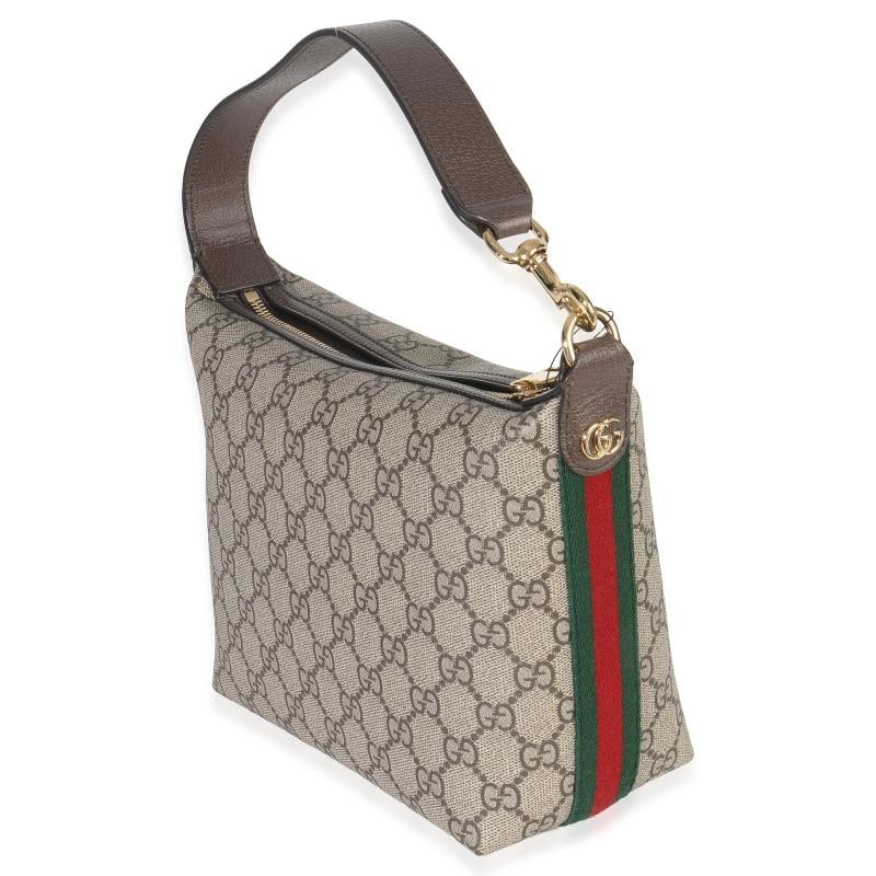 Gucci Beige Ebony GG Supreme Monogram Canvas Super Mini Ophidia Shoulder Bag - 2