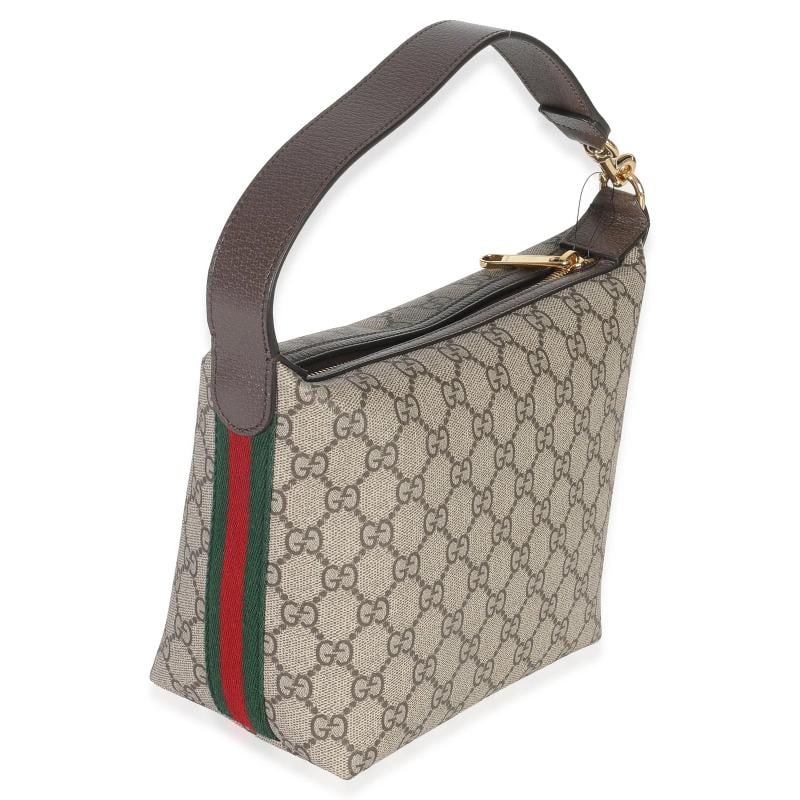 Gucci Beige Ebony GG Supreme Monogram Canvas Super Mini Ophidia Shoulder Bag - 3
