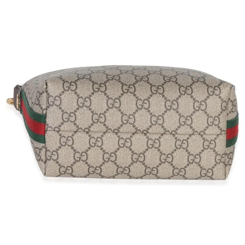 Gucci Beige Ebony GG Supreme Monogram Canvas Super Mini Ophidia Shoulder Bag - 8