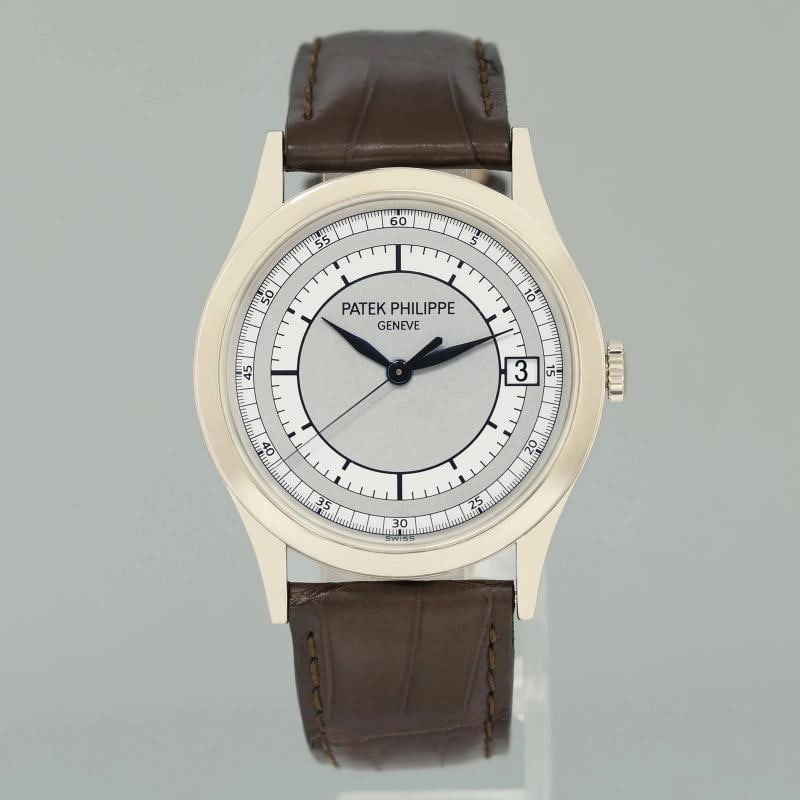 2016 PAPERS MINT Patek Philippe 5296G 38mm White Gold Calatrava Sector Leather - 2