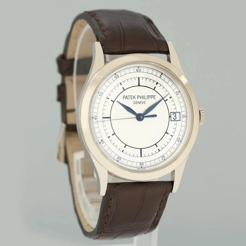 2016 PAPERS MINT Patek Philippe 5296G 38mm White Gold Calatrava Sector Leather - 3