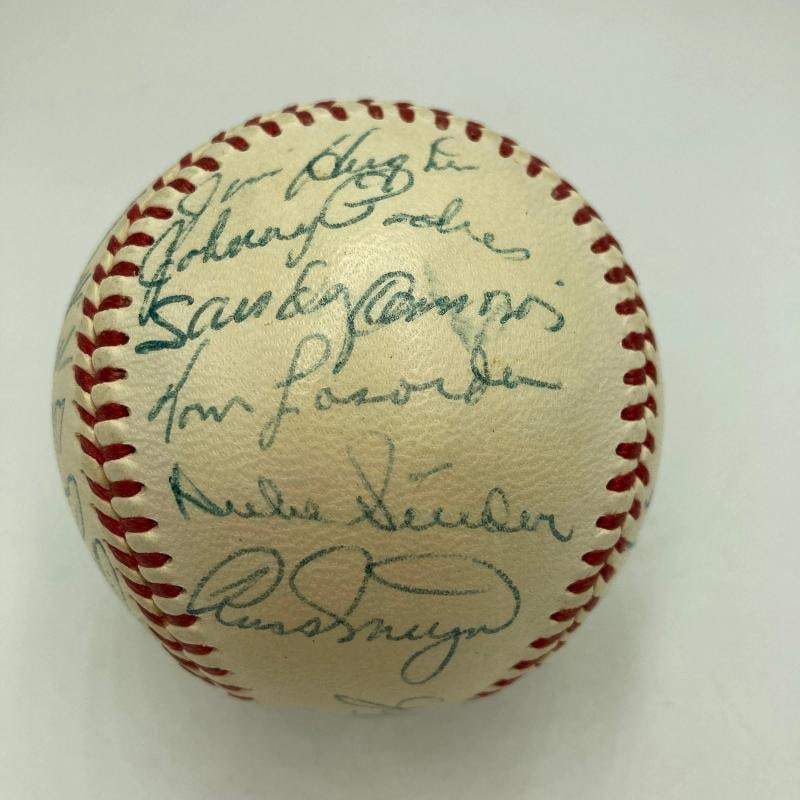 Jackie Robinson 1954 Brooklyn Dodgers Team Signed Baseball PSA DNA - 7