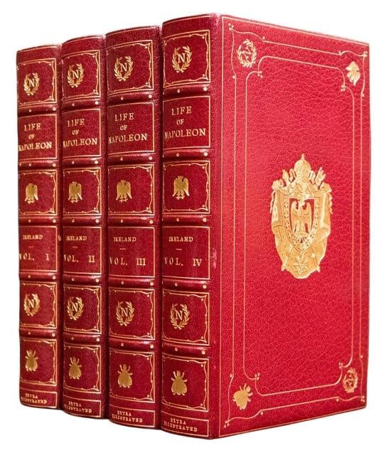 Ireland / c1830 Life of Napoleon Bound by Bayntun Extra Illustrated Color Plates - 3