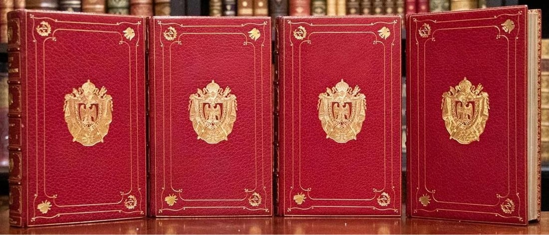 Ireland / c1830 Life of Napoleon Bound by Bayntun Extra Illustrated Color Plates - 9