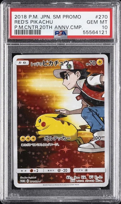 2018 POKEMON JAPANESE SM PROMO #270 RED'S PIKACHU PSA 10: Condition: Graded - PSA 10: Professionally graded ,Graded: Yes,Set: 2018 POKEMON JAPANESE SM PROMO,Game: PokÃƒÂ©mon TCG,Character: RED'S PIKACHU,Card Name: RED'S PIKACHU,Grade: 10,