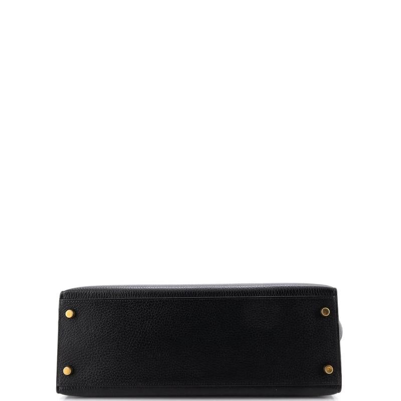 Hermes Kelly Handbag Black Ardennes with Gold Hardware 32 - 4
