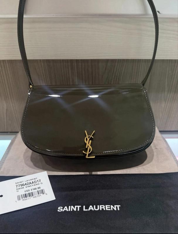 YSL Saint Laurent Mini Voltaire Shoulder Bag in Dark Vineyard Green - 2