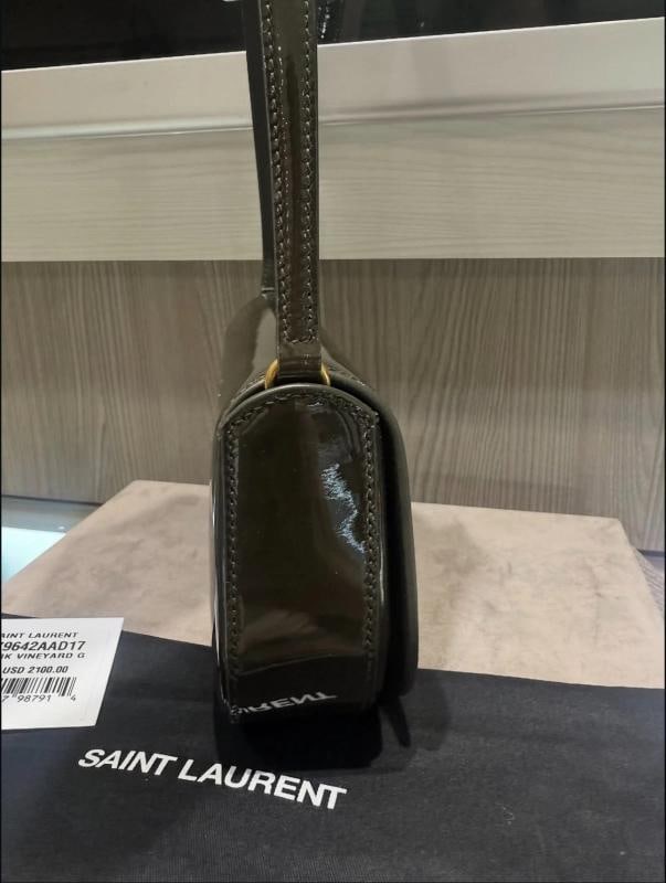 YSL Saint Laurent Mini Voltaire Shoulder Bag in Dark Vineyard Green - 5