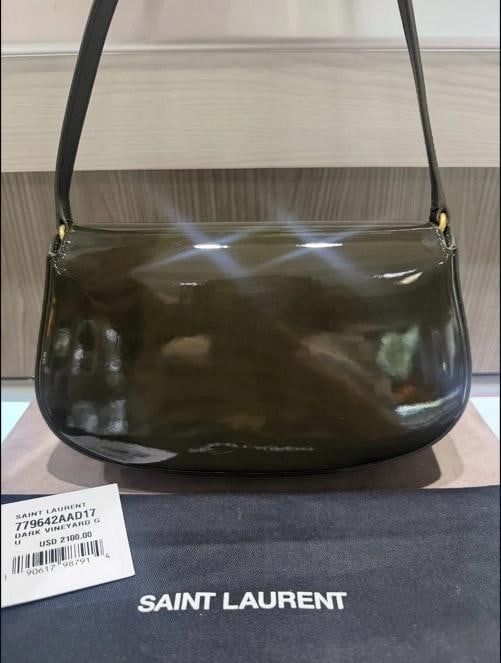 YSL Saint Laurent Mini Voltaire Shoulder Bag in Dark Vineyard Green - 7