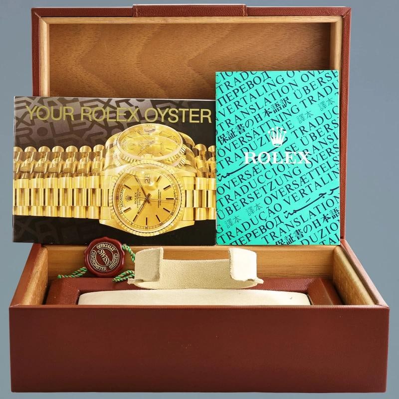 MINT Rolex President Day Date 18129 Champagne Diamond Quick Set Tridor Watch Box - 7