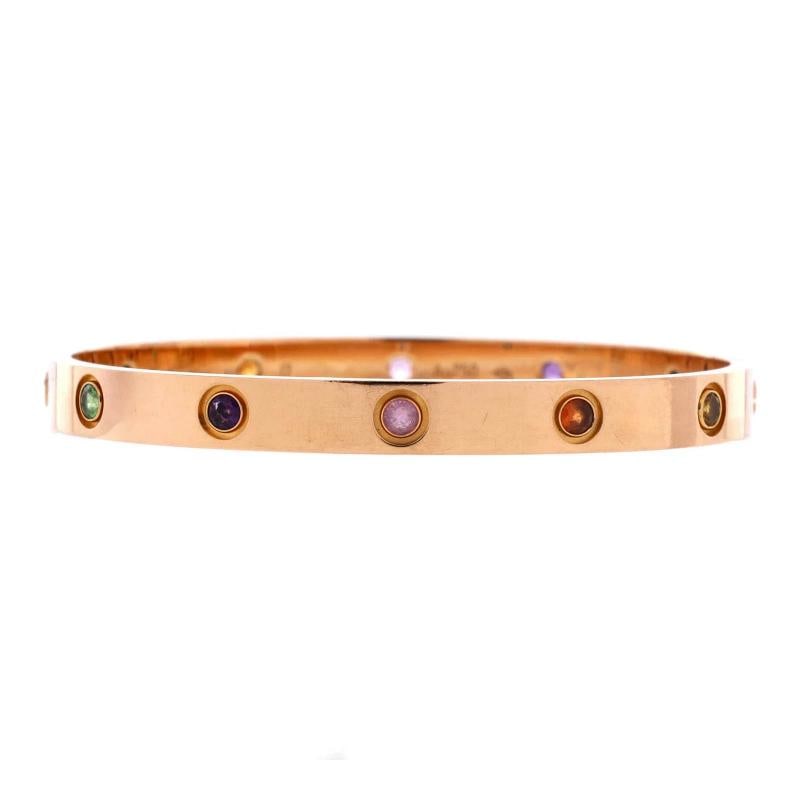 Cartier Love 10 Stone Bracelet 18K Rose Gold with Garnet, Amethyst and Sapphire (1 of 3)