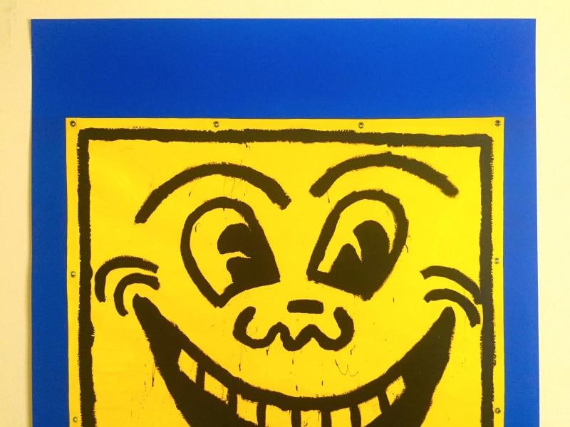 KEITH HARING ESTATE RARE 1993 LITHOGRAPH PRINT COLLECTOR POSTER " SMILE " 1981 - 2