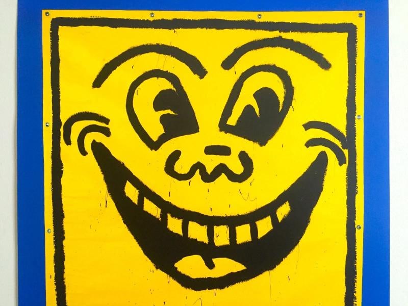 KEITH HARING ESTATE RARE 1993 LITHOGRAPH PRINT COLLECTOR POSTER " SMILE " 1981 - 3