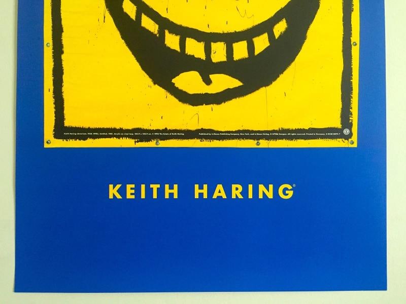 KEITH HARING ESTATE RARE 1993 LITHOGRAPH PRINT COLLECTOR POSTER " SMILE " 1981 - 4