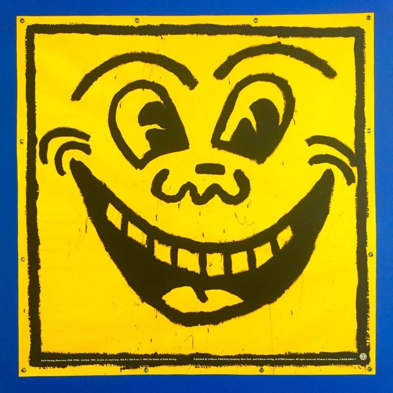 KEITH HARING ESTATE RARE 1993 LITHOGRAPH PRINT COLLECTOR POSTER " SMILE " 1981 - 5