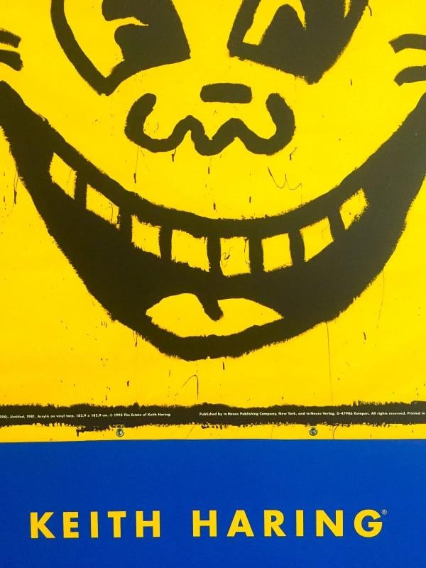 KEITH HARING ESTATE RARE 1993 LITHOGRAPH PRINT COLLECTOR POSTER " SMILE " 1981 - 6