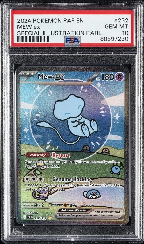 2024 POKEMON PAF EN-PALDEAN FATES SPECIAL ILLUSTRATION RARE #232 MEW EX PSA 10 (1 of 2)