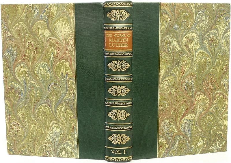1943 Works of Martin Luther The Great Reformer Fine Leather Bindings Scarce - 3