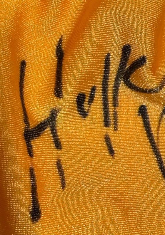 Hulk Hogan Signed WWE Yellow Trunks BAS Beckett Witnessed - 4