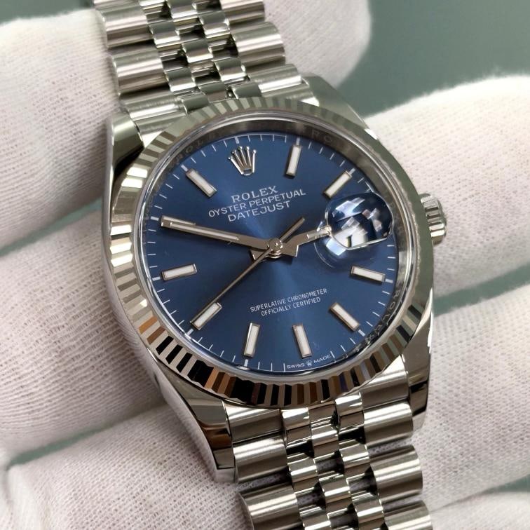 2026 Brand New Rolex Datejust 36 126234 36mm Blue Dial 18k Gold Steel Box Papers - 5