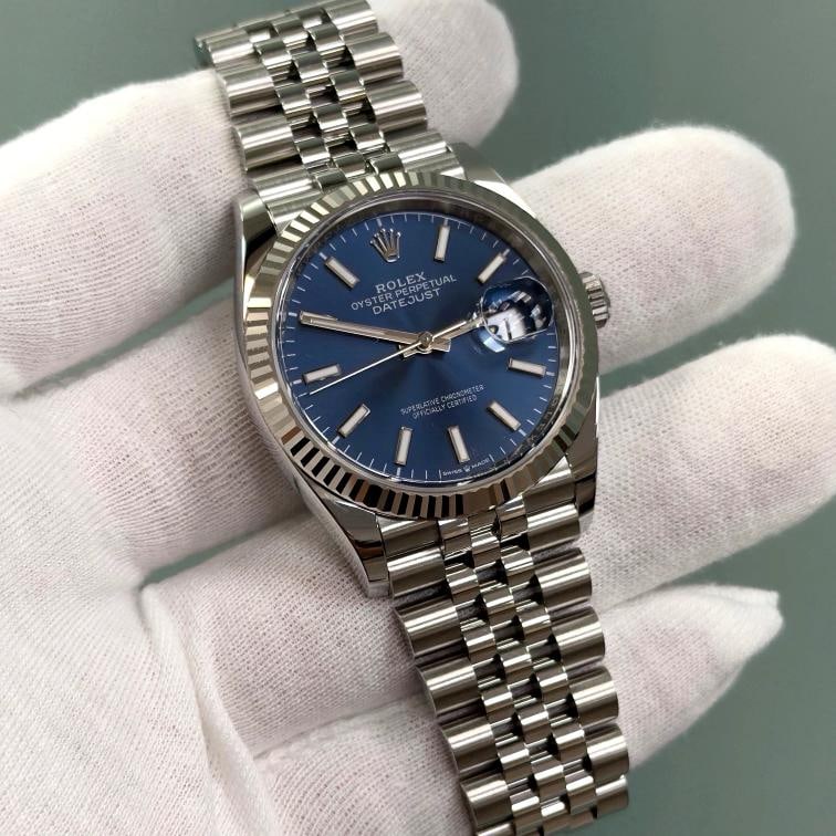 2026 Brand New Rolex Datejust 36 126234 36mm Blue Dial 18k Gold Steel Box Papers - 8
