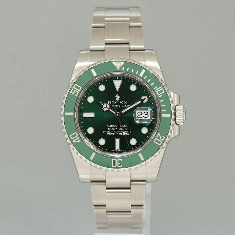 2013 STICKERS PAPERS Rolex Submariner Hulk Green Dial Ceramic 116610LV Steel - 2