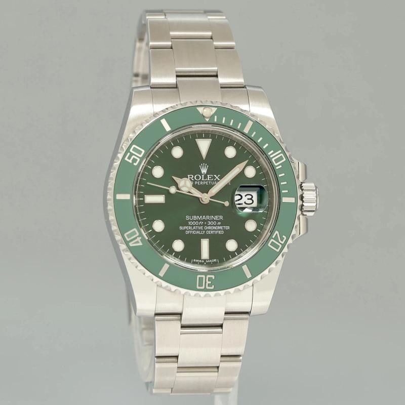 2013 STICKERS PAPERS Rolex Submariner Hulk Green Dial Ceramic 116610LV Steel - 3