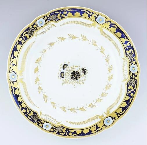 c1800-1825 Lovely set 13 Spode Cobalt Blue White & Gilt Dinner Plates - 2