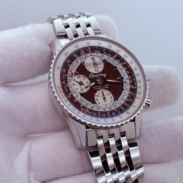 Breitling Montbrillant Datora A21330 43mm Bronze Dial Stainless Steel - 7