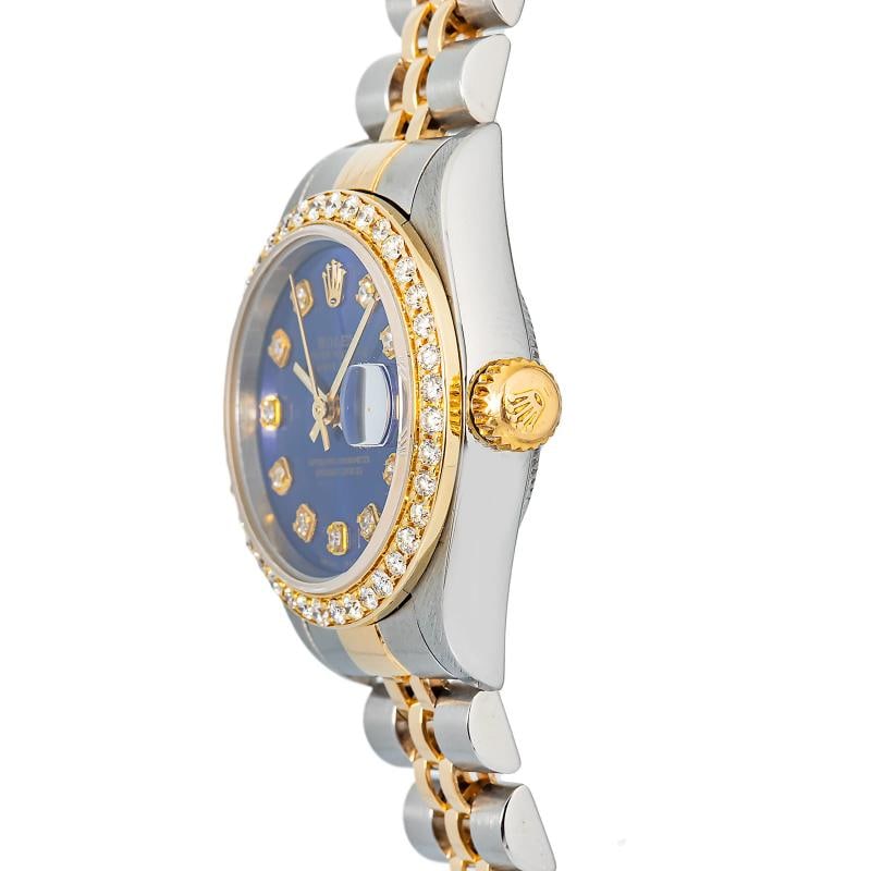Rolex Datejust 79173 18k YG Two Tone Jubilee Blue Diamond Dial Auto Women 26mm - 3